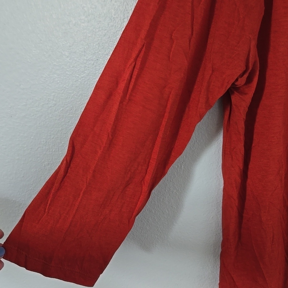 Elle | Rust Long Sleeve Top Size XL - Picture 5 of 10